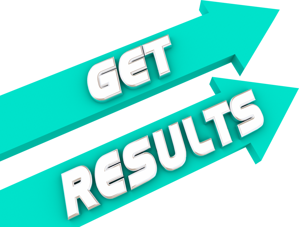 Get Results Arrows Words up Rising Higher Great Win Achieve Task Outcome 3D Illustration